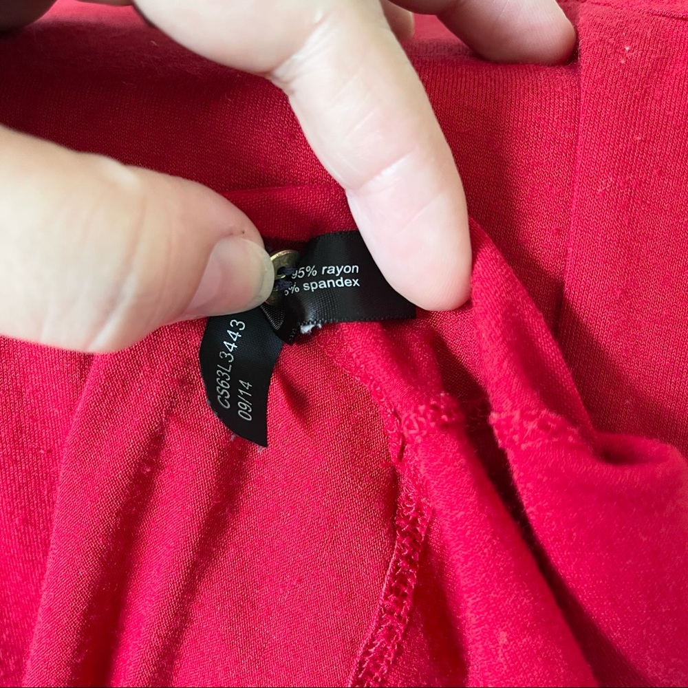 The Limited Red Blouse Top 3/4 sleeves - Picture 6 of 7